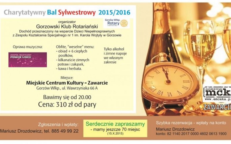 Charytatywny Bal Sylwestrowy – RC Gorzów Wielkopolski