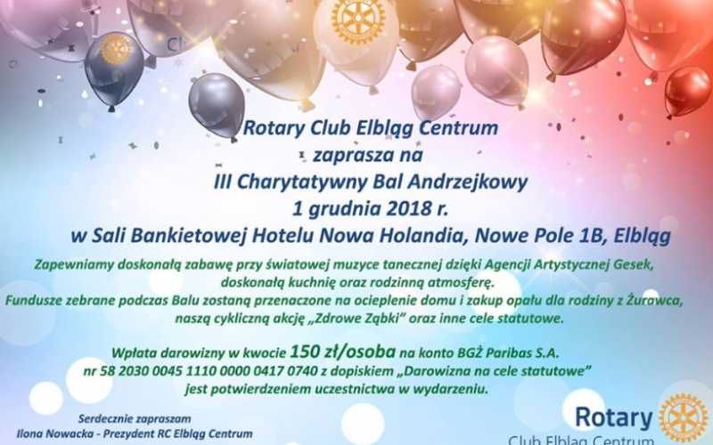 Charytatywny Bal Andrzejkowy – RC Elbląg Centrum