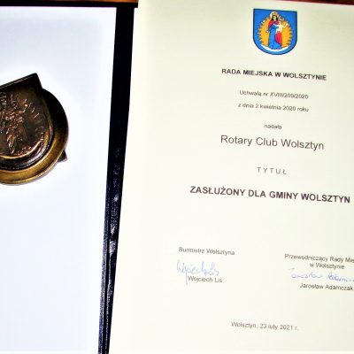 Dyplom uznania RC Wolsztyn