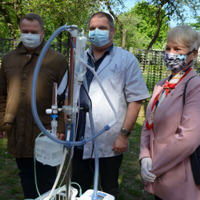 przekazanie zestawu do tlenoterapii w Szpitalu Wojewódzkim w Gorzowie Wlkp Pandemia Covid 19
