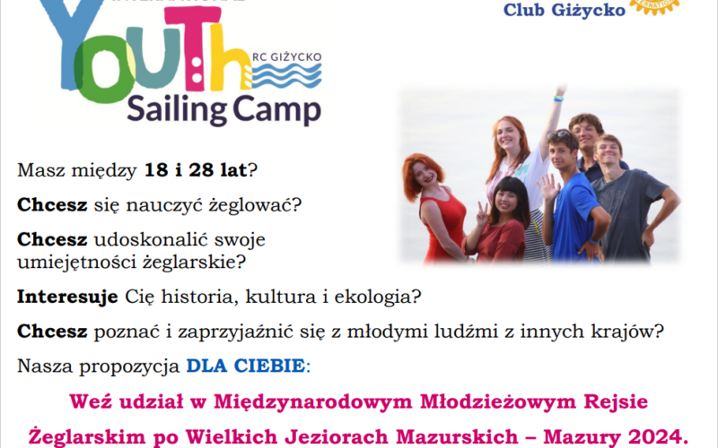 Międzynarodowy Młodzieżowy Obóz Żeglarski – Mazury 2024